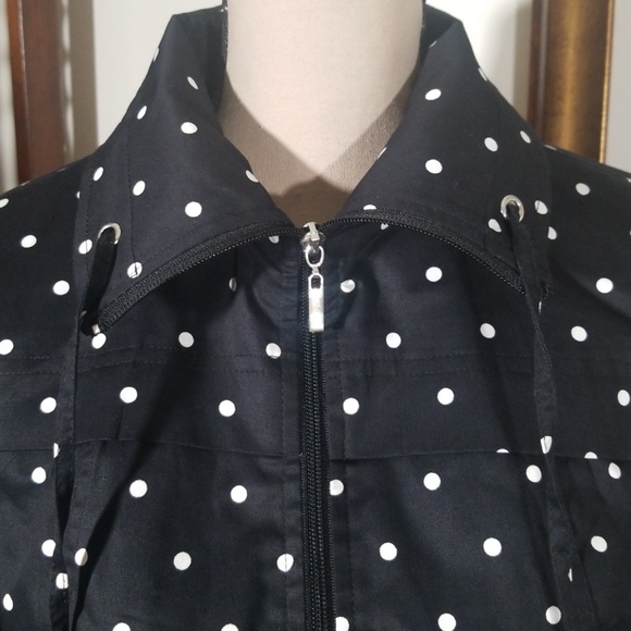 Studio Works Polka Dots Zippered Black Jacket.  Size S - Picture 6 of 8